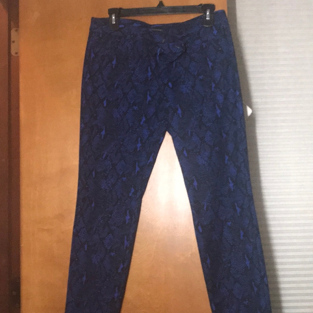 Banna Republic blue snakeskin Sloan fit pant